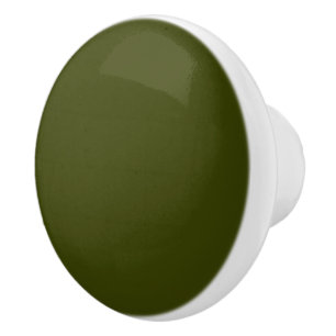 Bouton De Porte En Céramique Couleur solide vert olive foncé