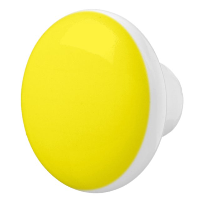 Bouton De Porte En Céramique Couleur uni jaune canari (Droite)