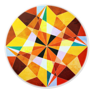 Bouton De Porte En Céramique Couleurs Chaudes Formes Géométriques Angulaires Fr