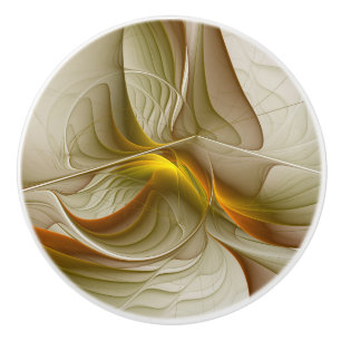 Bouton De Porte En Céramique Couleurs de métaux précieux, art fractal abstrait