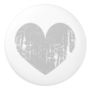 Bouton De Porte En Céramique Country chic grise porte coeur et tiroir tiroir po