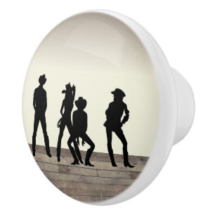 Bouton De Porte En Céramique Country Western Fun