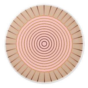 Bouton De Porte En Céramique Coup de soleil géométrique moderne - Peach and T