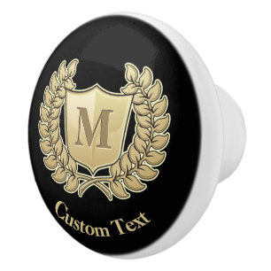 Bouton De Porte En Céramique Couronne avec bouclier