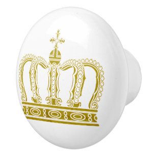 Bouton De Porte En Céramique Couronne royale d'or + votre backgr. et idées