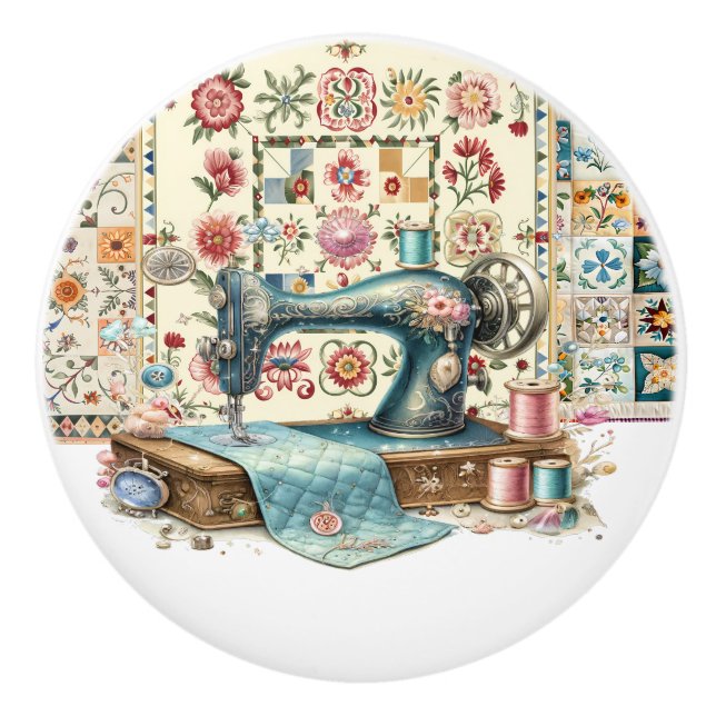 Bouton De Porte En Céramique Couture (Devant)