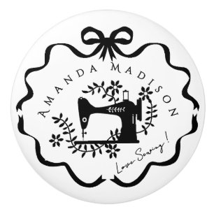 Bouton De Porte En Céramique Couture du ruban