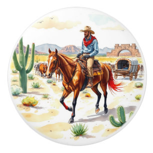 Bouton De Porte En Céramique Cowboy Art Ceramic Knob