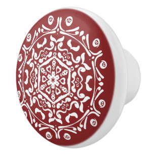Bouton De Porte En Céramique Cranberry Mandala