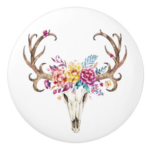 Bouton De Porte En Céramique Crâne tribal du Sud-Ouest 3