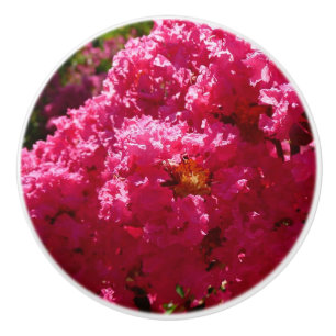 Bouton De Porte En Céramique Crepe Myrtle Tree Magenta Floral