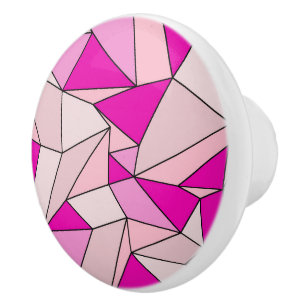 Bouton De Porte En Céramique "Creux" rose