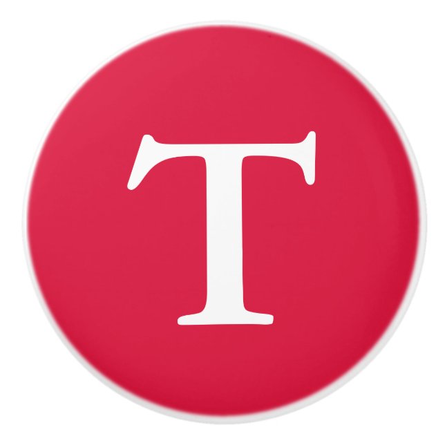 Bouton De Porte En Céramique Crimson Monogrammé (Devant)