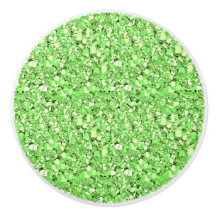 Bouton De Porte En Céramique Cristal drusy - vert péridot
