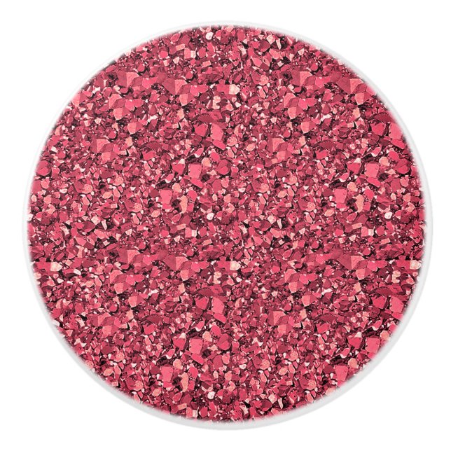 Bouton De Porte En Céramique cristal druzy - grenat rouge (Devant)