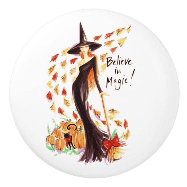 BOUTON DE PORTE EN CÉRAMIQUE CROIRE EN MAGIE (Devant)