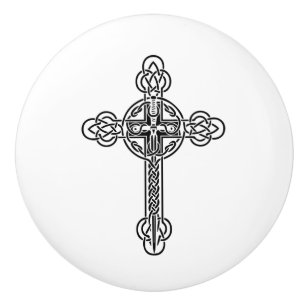 Bouton De Porte En Céramique Croix celtique