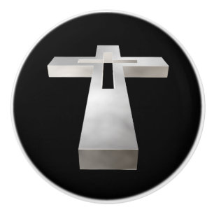 Bouton De Porte En Céramique Croix chrétienne