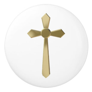Bouton De Porte En Céramique Croix chrétienne