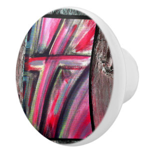 Bouton De Porte En Céramique Croix de guérison