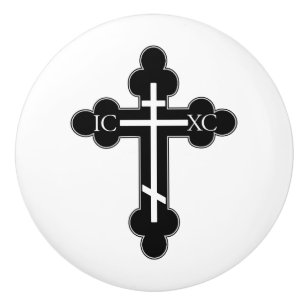 Bouton De Porte En Céramique Croix orthodoxe