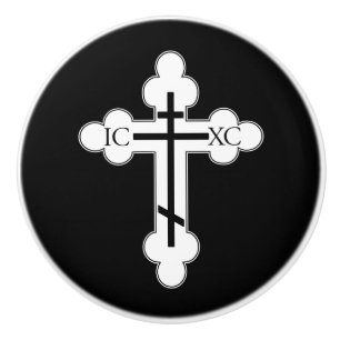 Bouton De Porte En Céramique Croix orthodoxe