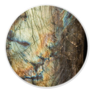 Bouton De Porte En Céramique Crystal Geode Labradorite Healing Crystals