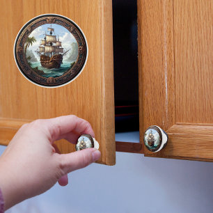 Bouton De Porte En Céramique Cuirassé encadré 