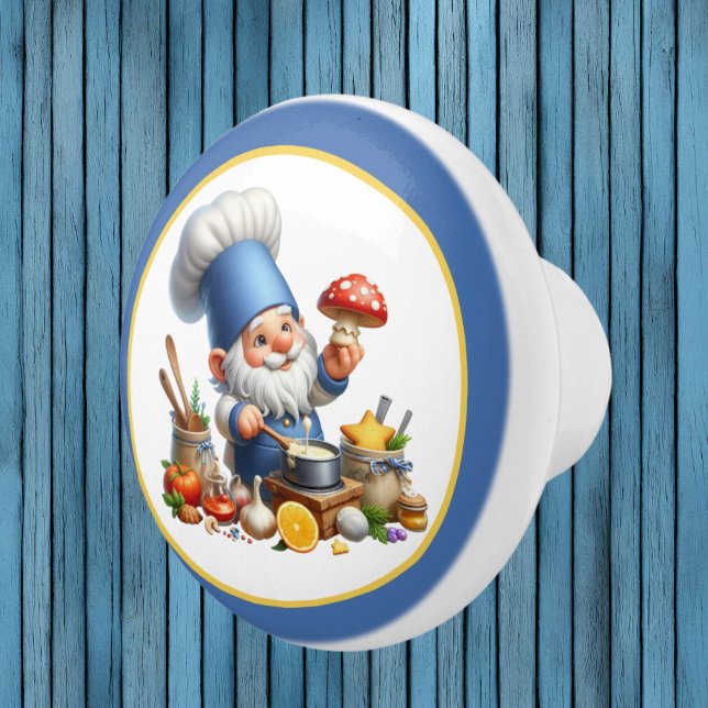 Bouton De Porte En Céramique Cuisine cuisinière gnome (Créateur téléchargé)