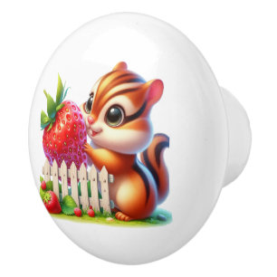 Bouton De Porte En Céramique Cuisine mignonne de tamia aux fraises