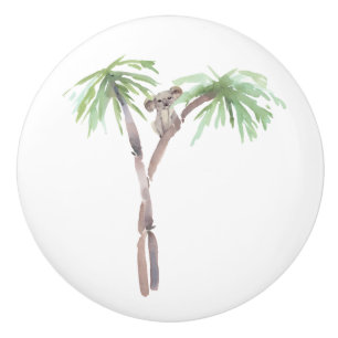 Bouton De Porte En Céramique Cute Aquarelle Palm Tree Koala Oear Ceramic Knob