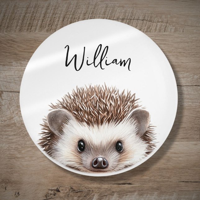Bouton De Porte En Céramique Cute aquarelle Woodland Hedgehog Nursery Room (Cute Watercolor Woodland Hedgehog Nursery Room Ceramic Knob)