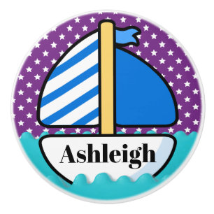 Bouton De Porte En Céramique Cute Beach Sailboat Ceramic Knob