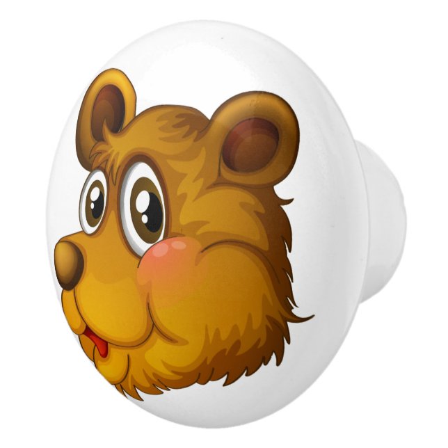 Bouton De Porte En Céramique Cute Bear Cub Knob (Droite)