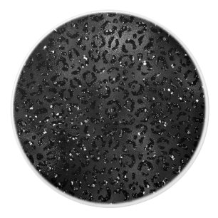 Bouton De Porte En Céramique Cute Black Cheetah Leopard Motif d'impression