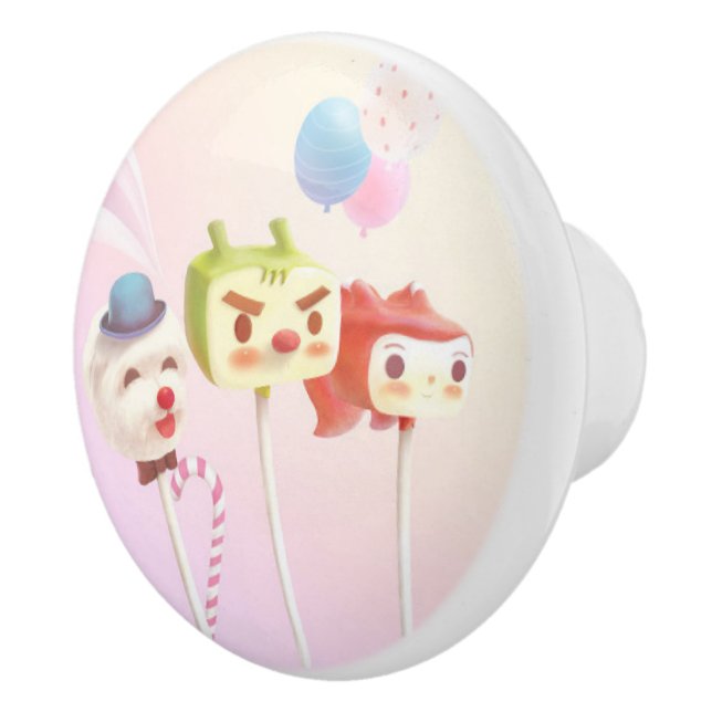 Bouton De Porte En Céramique Cute Caractère Gâteau Pops (Droite)