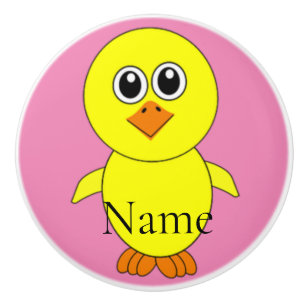 Bouton De Porte En Céramique Cute Chick Thunder_Cove