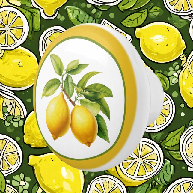 Bouton De Porte En Céramique Cute cuisine aux amateurs de citron (Créateur téléchargé)