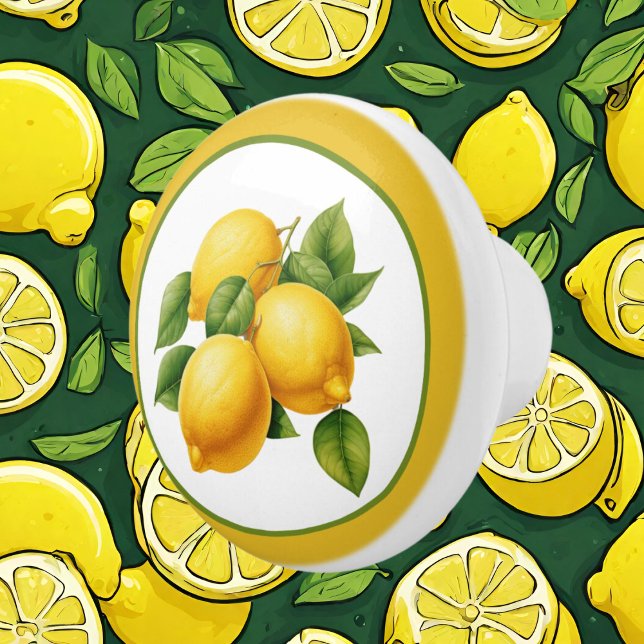 Bouton De Porte En Céramique Cute cuisine aux amateurs de citron (Créateur téléchargé)
