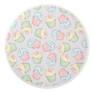 Bouton De Porte En Céramique Cute Cupcakes Pastel Couleur Boulangerie Cakes Mot