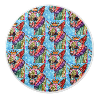 Bouton De Porte En Céramique Cute et colorée Chihuahua Pop Art