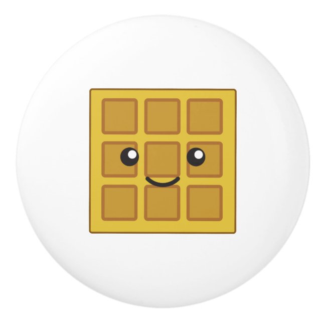 Bouton De Porte En Céramique Cute gaufre (Devant)