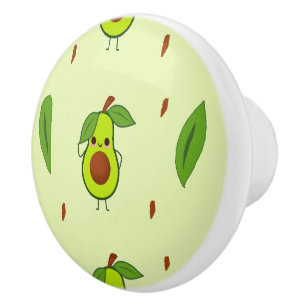 Bouton De Porte En Céramique Cute kawaii avocado