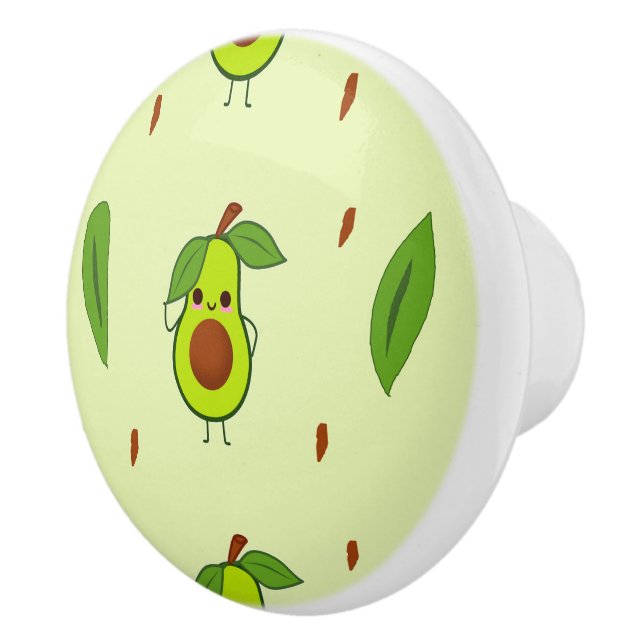 Bouton De Porte En Céramique Cute kawaii avocado (Droite)