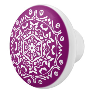 Bouton De Porte En Céramique Dahlia Mandala