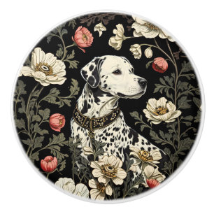 Bouton De Porte En Céramique Dalmatien élégant inspiré de William Morris