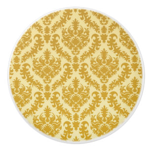 Bouton De Porte En Céramique Damassé d'or