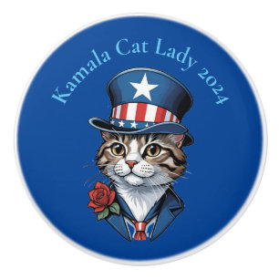 Bouton De Porte En Céramique Dame Chaton sans Enfant 2024 Thunder_Cove