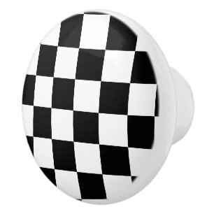 Bouton De Porte En Céramique Damier