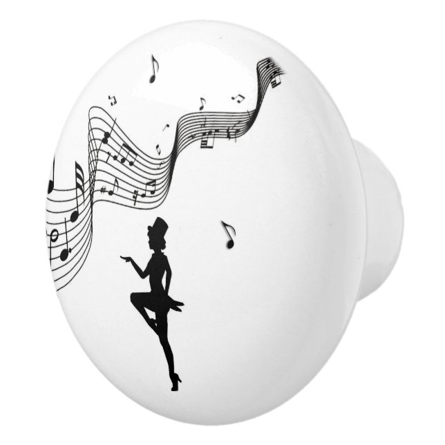 Bouton De Porte En Céramique Danse à claquettes 3 (Droite)